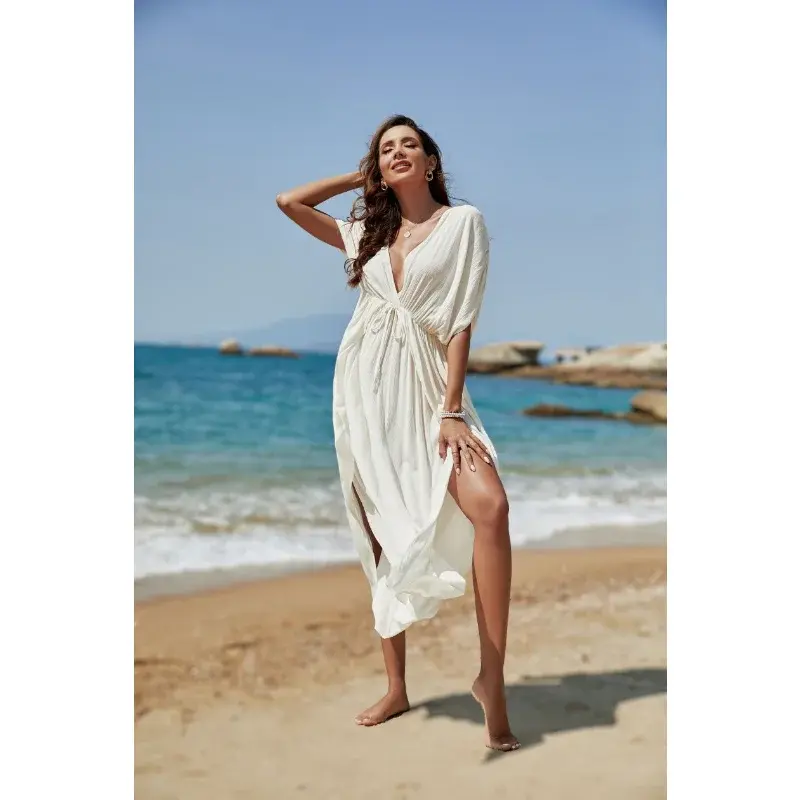 Sexy Woman Beach Cover Up Swimsuit Woman Dress 2024 Trend Bikini Cover-ups Swimwear Beach Outfits Womans Bathing Suit Vestidos