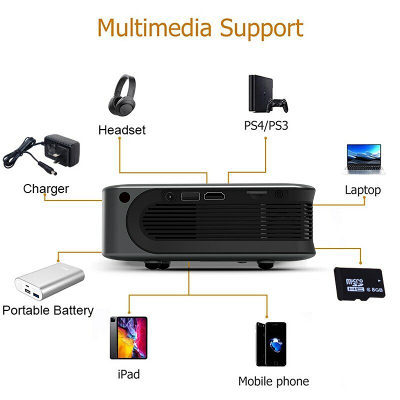 Ubeamer-A30C Mini Projetor Portátil, Teatro 3D, Sincronização WiFi, Android, IOS Smartphone, 4K, 1080P, Vídeo Inteligente, LED, Cinema