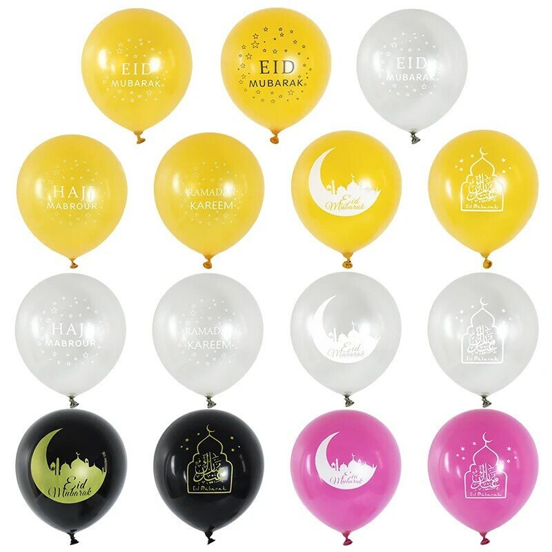 10/20 pçs eid mubarak balão de látex ramadan kareem ballon decoração casa islâmica muçulmano festival festa ar globos decoração suprimentos