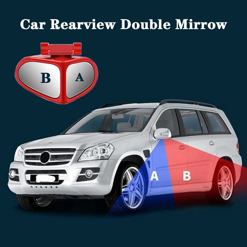Vidro rotativo reverso para carro, espelho de ponto cego, grande angular, 2 vista traseira lateral, 360 graus, acessórios de estacionamento automóvel, 1pc