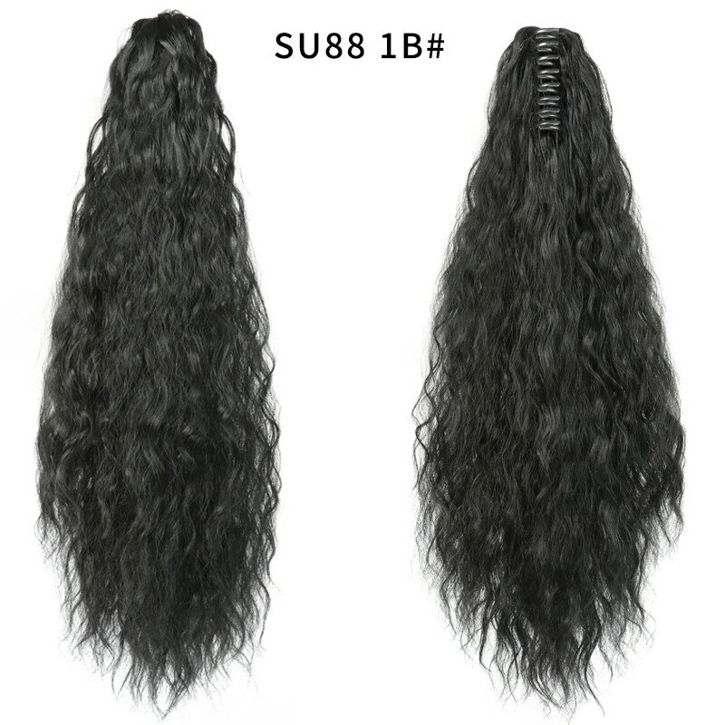 Włosy w koński ogon rozszerzenie klamra 22-calowe długie faliste naturalne puszyste koński ogon syntetyczne włosy dla kobiet