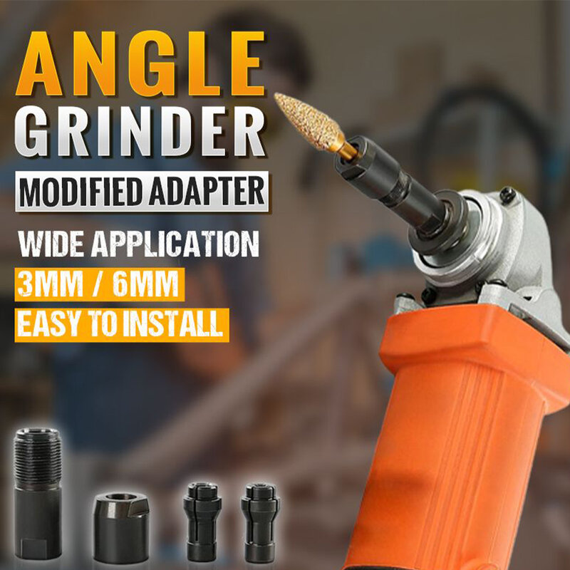 Amoladora angular Universal, adaptador modificado de 6/3mm a mandril de amoladora recta para amoladora angular tipo 100, cortador de molienda de Rosca M10