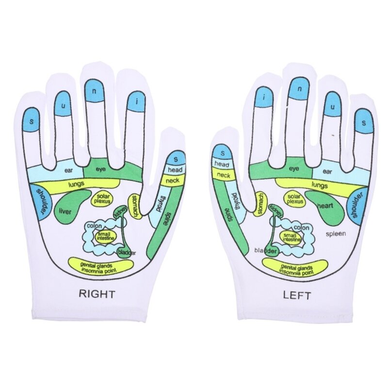 Acupressure Reflexology Gloves Hand Spa Pointed Reflexology Tool Print Mittens for Correctly Stimulating Hand Acupoints