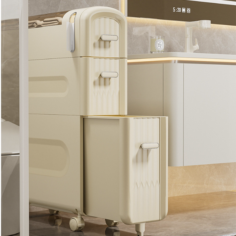 Organizador de baño multicapa, armario tipo cajón, estante de esquina estrecho para inodoro, estantes de almacenamiento para grietas