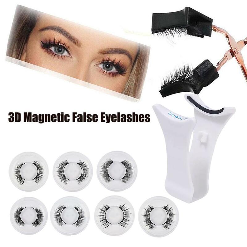 Lv㎡ pestañas magnéticas con Clip, pestañas postizas 3D reutilizables naturales para maquillaje, pestañas naturales sin pegamento, Seguridad, 1 par