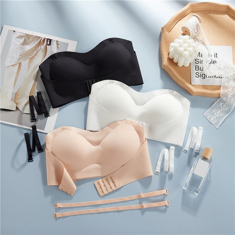 Women Strapless Bra Seamless Tube Tops Breathable Wireless Wedding Brassiere Push Up Bras Sexy Female Lingerie Invisible