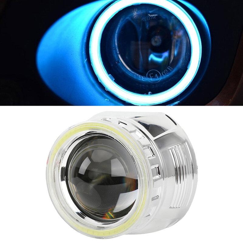Practical Car LED Bulb DRL COB 7000K White 80mm Circle Daytime Running Lights Made of Durable Materials Set of 2