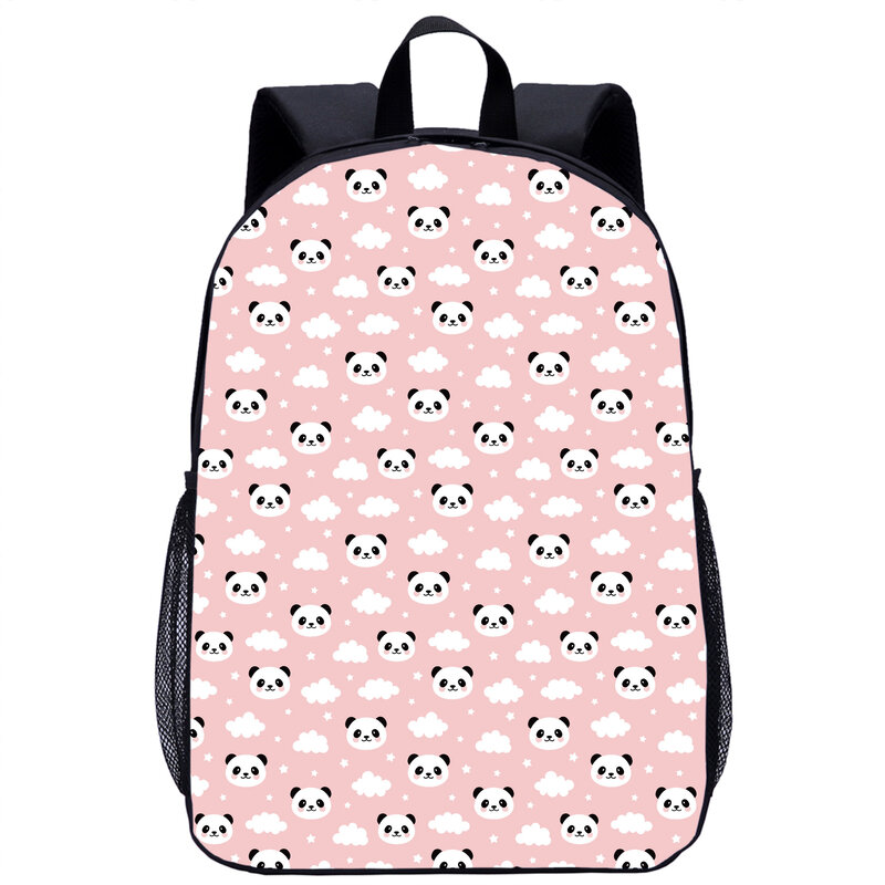 Tas punggung sekolah anak laki-laki dan perempuan, ransel berpergian multifungsi kasual pola Panda untuk remaja sehari-hari