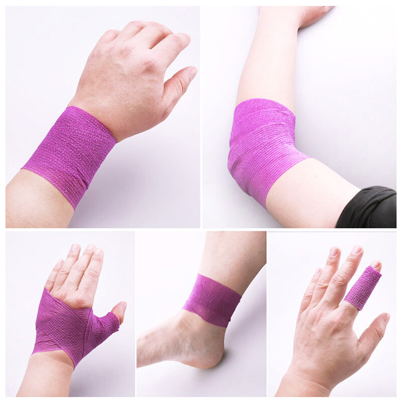 Niet-Geweven Elastische Sport Zelfklevende Elastische Bandage Wrap Tape Elastoplast Voor Knievinger Enkelpalm Schoudersteunpads