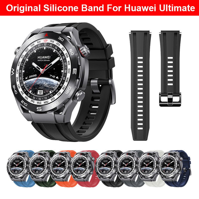 Original Silicone Band para Huawei Ultimate Smartwatch Oficial Silicone Band Strap para Huawei Ultimate 22mm Replacement Strap