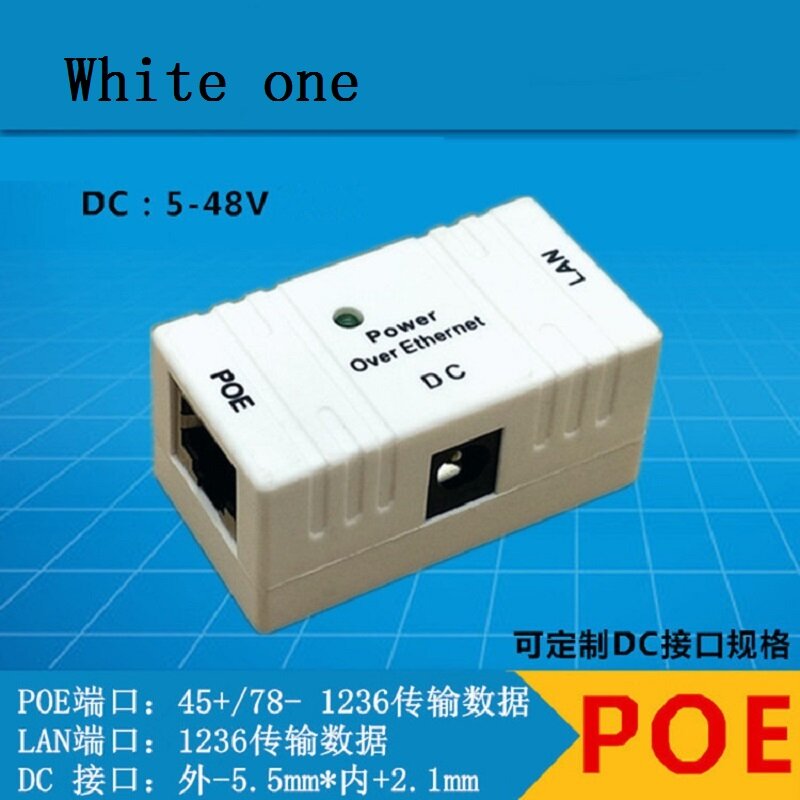 Poder passivo sobre Ethernet RJ-45 Injector, Splitter, adaptador de parede para CCTV, Rede de câmera IP, 1000 Mbps, 100Mbps