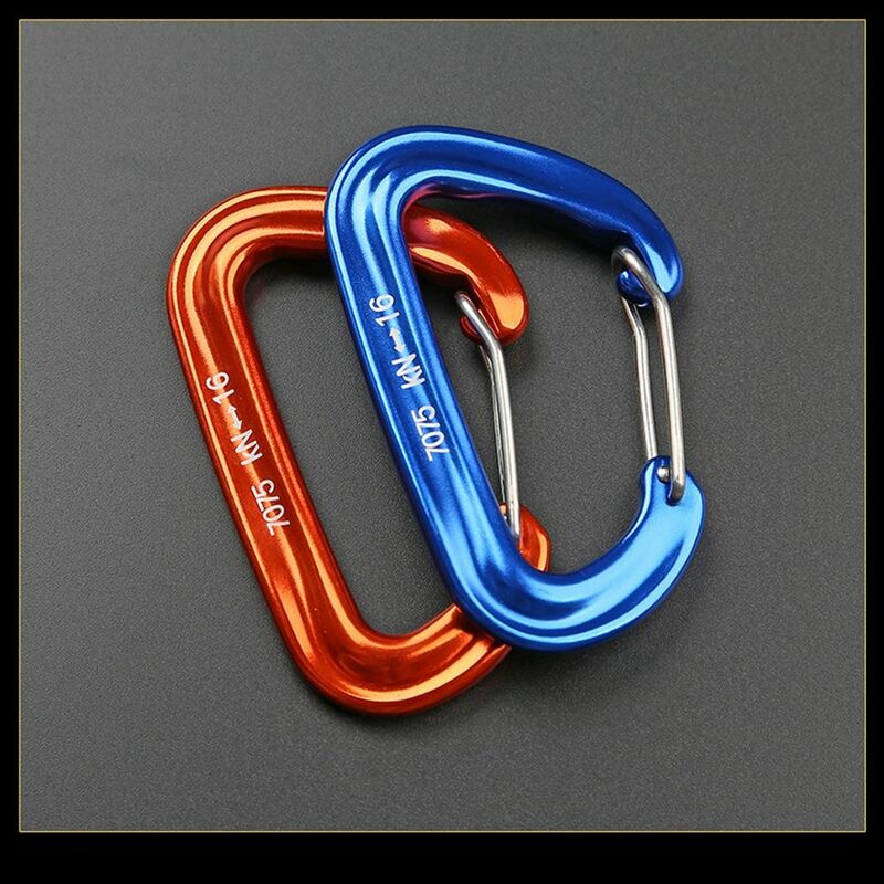 Professional D Shape Climbing Carabiner 16KN Mountaineering Buckle Safety Lock Hook Climbing Equipment Outdoor Accessories