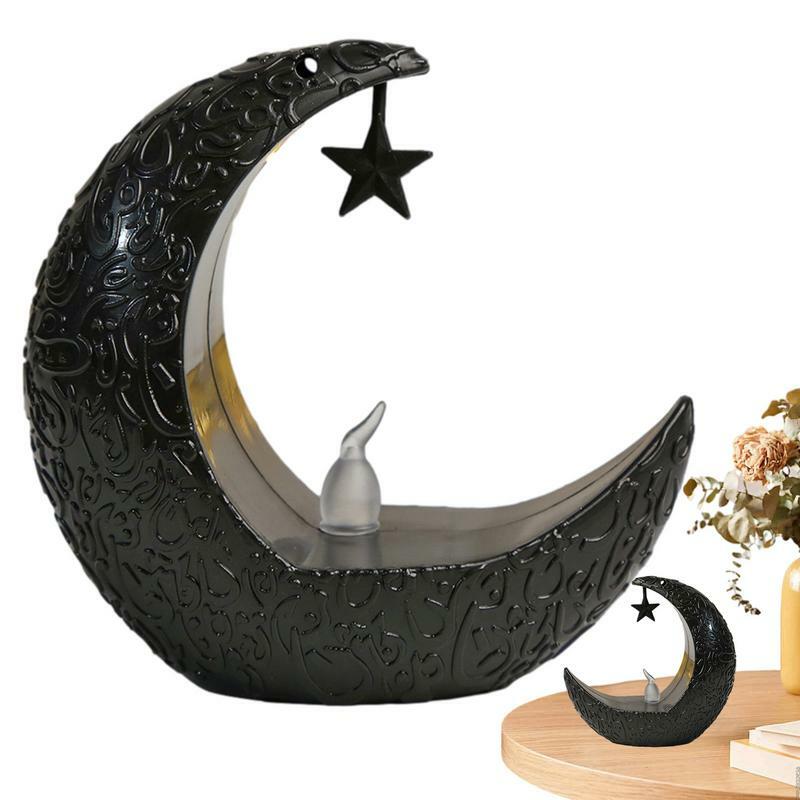 Eid Decoration Lights Tabletop LED Moon Light Tabletop Holiday Candle Holders Elegant Candle Lantern Battery Powered Night Light