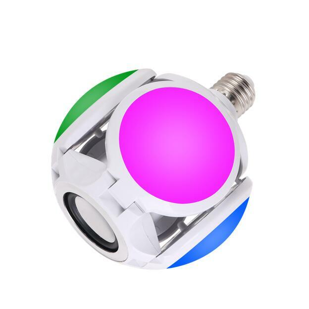 CWRGB-luz de música en forma de balón de fútbol, LED inteligente para el hogar, fiesta de dientes azules, 40W, E27