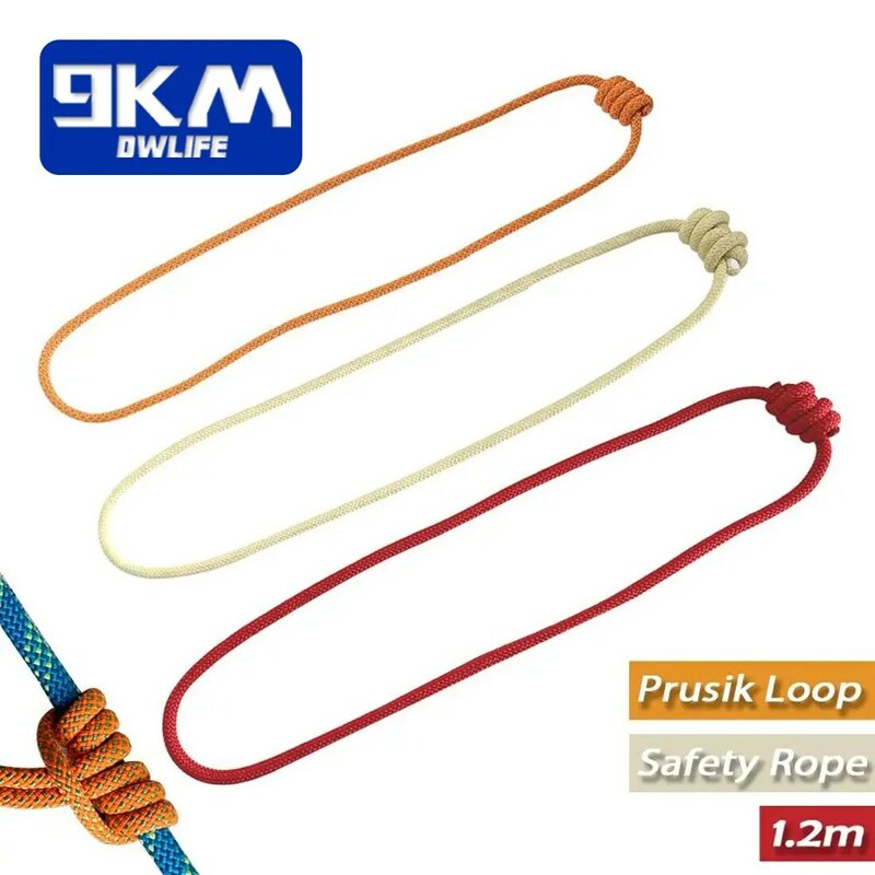 Escalada corda prusik loop ao ar livre montanhismo proteção de segurança acessórios 6mm resistência de alta elasticidade wearable durável