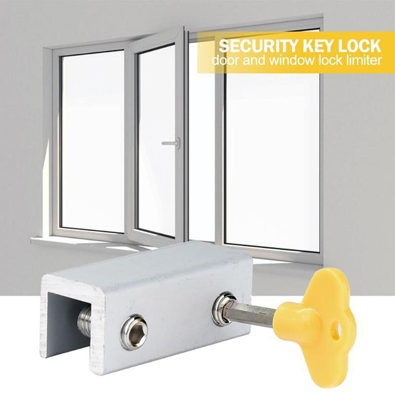 Kunci keamanan jendela pintu geser, penahan jendela keselamatan anak anti-maling penahan pintu perangkat keras perbaikan rumah tangga