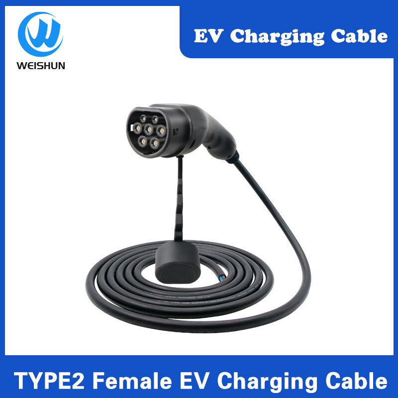 Plugue do carregador EV com cabo, 11KW, tipo 2, 32A, 16A, 3 fases, IEC62196-2 cabo para a estação de carregamento do veículo elétrico