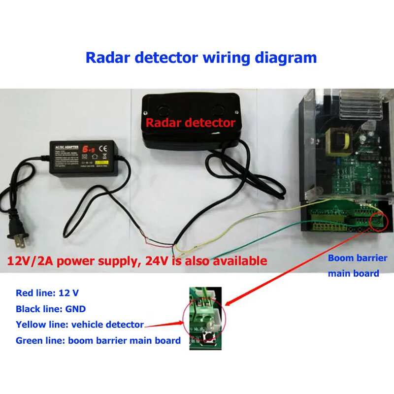 Detektor kendaraan nirkabel DC12V, Sensor inframerah 1 ~ 6 m, deteksi jarak ganti detektor Loop untuk sistem parkir mobil