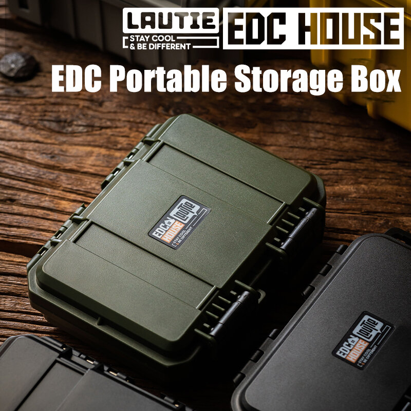 LAUTIE EDC Portable Storage Box Waterproof Spinner Case ABS Shockproof Slider Container