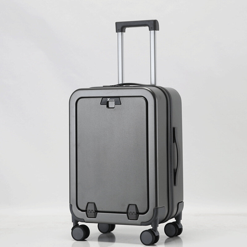 حقيبة سفر مفتوحة أمامية متعددة الوظائف ، حقيبة عربة بعجلات عالمية ، حقيبة الصعود بكلمة مرور ، جديدة