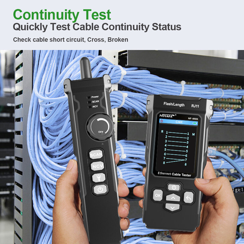 NOYAFA-Network Cable Tester, NF-8506, Cabo Suporte Tracker, Teste, IP Scan, Poe Medida, Comprimento, Wiremap, Multifunções