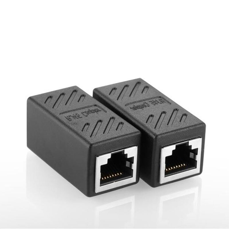 Conector Rj45 cat7/6 adaptador ethernet, interface gigabit, conversor extensor de rede para cabo de extensão fêmea para fêmea, novo