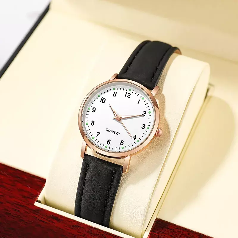 Relojes de pulsera de Cuero Luminoso para Mujer, Reloj sencillo de cuarzo, elegante, a la moda