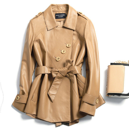 100% jaqueta de couro genuíno feminina primavera outono 2023 preto casaco de pele carneiro jaquetas femininas moda coreana chaquetas gxy51