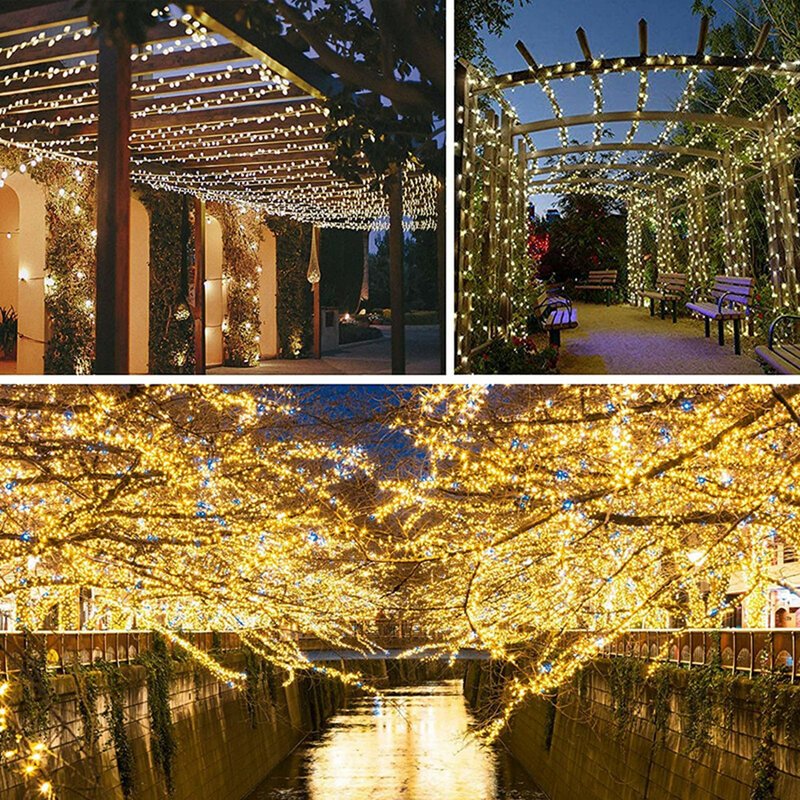 Guirnalda de luces Led navideñas para exteriores, guirnalda de 100M, 50M, 30M, 20M y 10M para decoración de fiestas, vacaciones y bodas