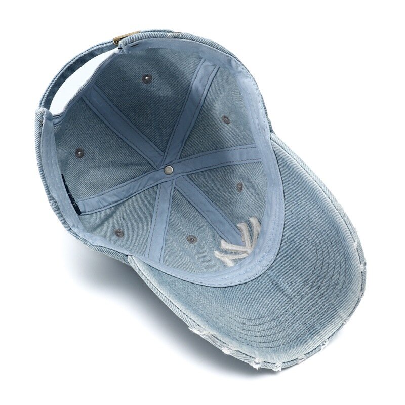 قبعة بيسبول من قماش الدنيم المغسول المطرز من علامة تجارية فاخرة جديدة لعام 2023 للرجال قبعة سوداء عتيقة بجودة عالية Y2k Dad قبعات Gorras Hombre