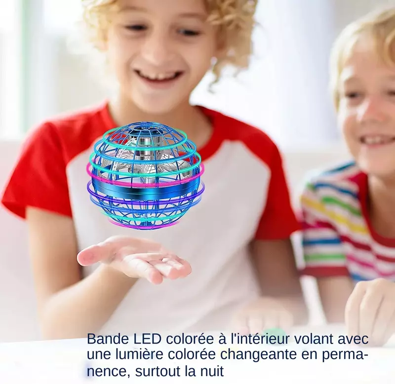 ลูกบอลลอยบูมเมอแรงโดรนฟลายออร์บเวทมนต์พร้อมไฟ LED ของขวัญลูกบอลบินได้ nova Orb ของเล่นสำหรับครอบครัวเด็ก