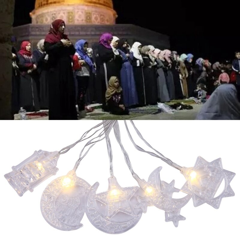 Guirxiété lumineuse USB à lumière constante, 40 lampes, 6 mètres, pour palais de l'Aïd arabe, décorative, colorée, pour festival