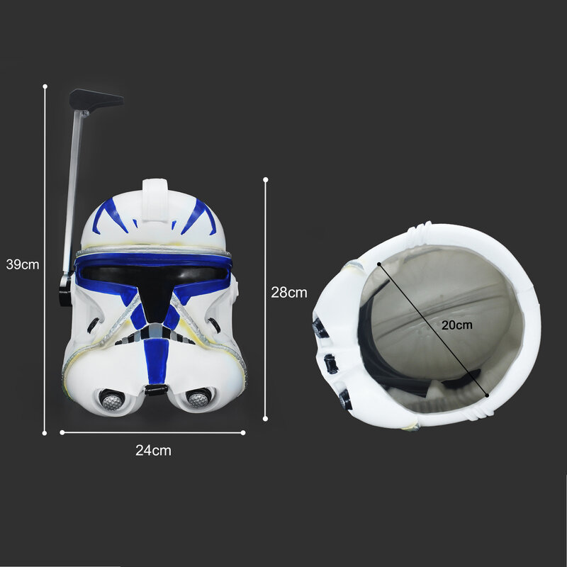 YDD PVC Captain Rex Helmet, Cosplay Helmet Mask for Christmas Halloween Gift, Adults Toys