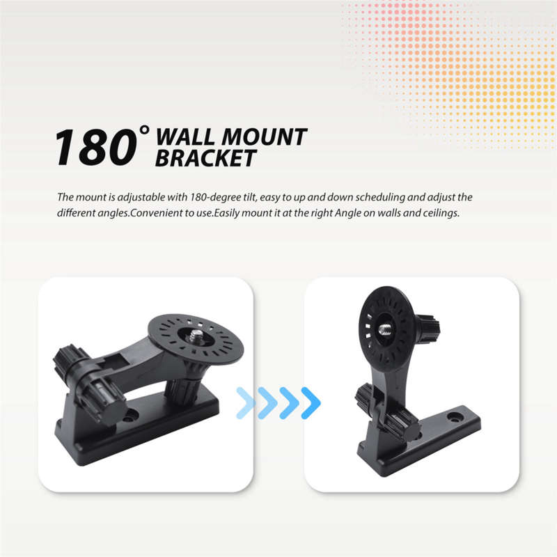 Soporte de pared para almacenamiento de cámara, 180 grados, negro