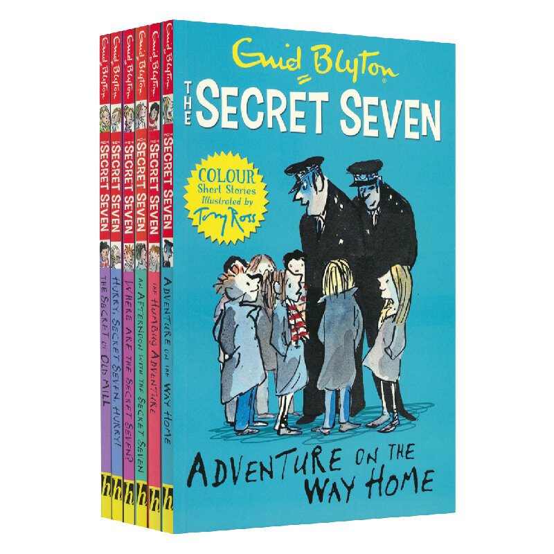 Enid-bloton The Secret Seven Adventure Detective, 6 libros, novela de ficción corta, historia en inglés, literatura para niños