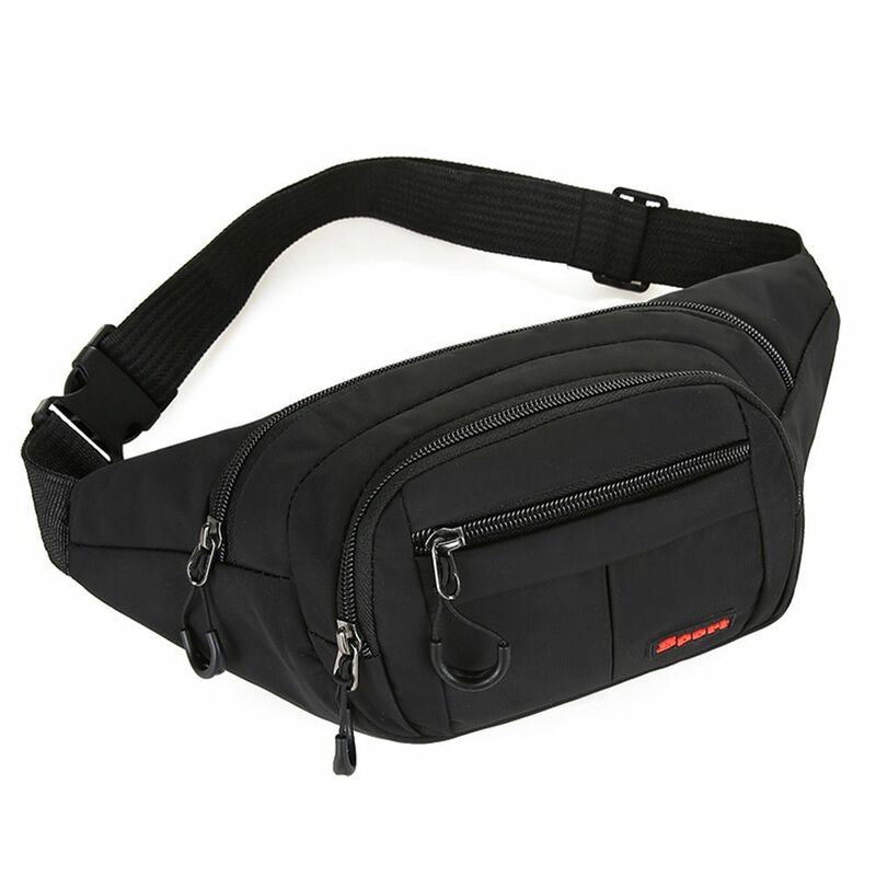Waterproof Leisure Wallet Female Oxford Cloth Solid Color Waist Packs Shoulder Bag Phone Bag Sports Bag