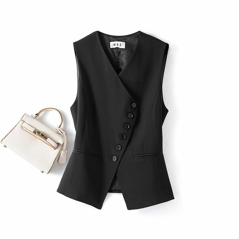 Women's Blazer Vest Sleeveless Tops Jacket Fashion Business Office Office Lady All-match V-neck Business Vest Coat New