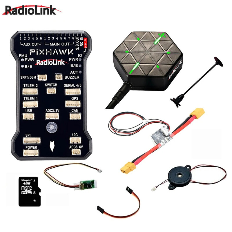 Radiolink-CONTROLADOR DE VUELO Pixhawk PIX APM, 32 bits, FC con módulo GPS, M8N SE100, para Dron RC, cuadricóptero/Multirotor de 6-8 ejes