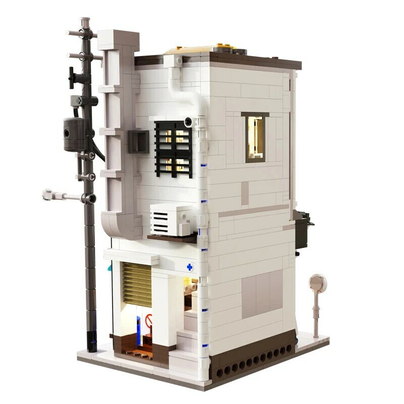 ボックスcada都市-日本の蒸し付きバンハウスアーキテクチャビルディングブロック、子供、友達のギフト、LEDのためのショップフィギュアのおもちゃ