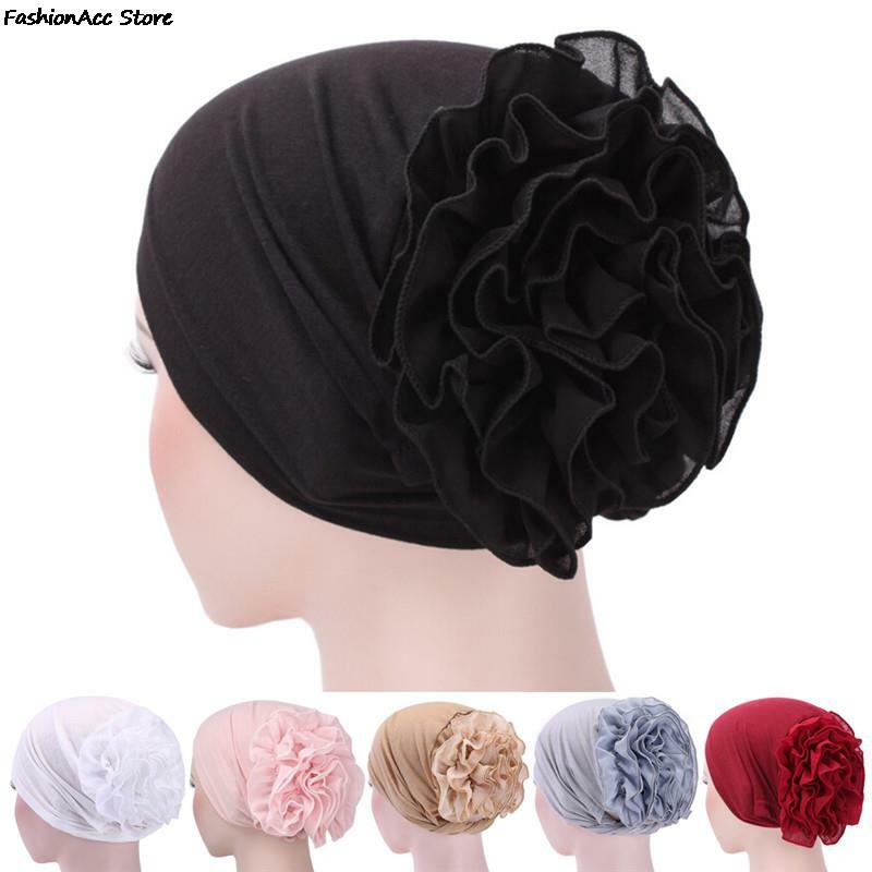 여성 소녀 꽃 레이스 터번 모자, 인도 모자, 이슬람 모자, 헤어넷, Chemo 모자, 꽃 보닛, 비니