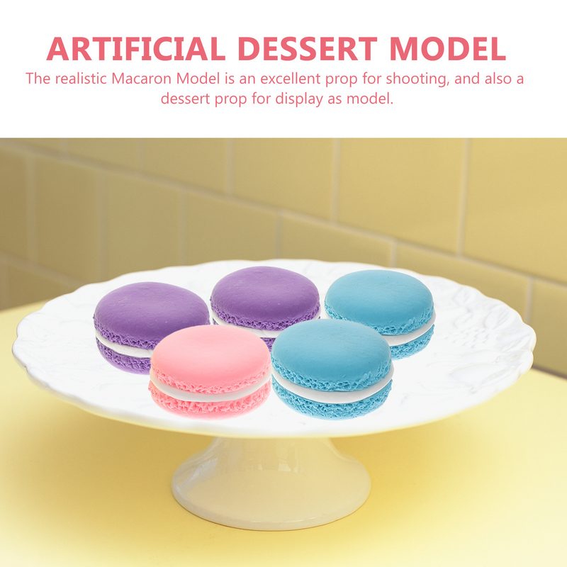 Model buatan palsu kue Macaron makanan penutup donat realistis dekorasi pesta roti dapur French Sandwich Prop donat
