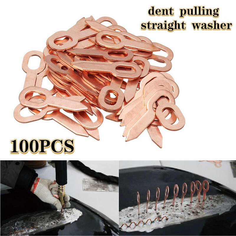 100 sztuk Dent ciągnięcie prosto podkładka do zgrzewarka punktowa Panel ciągnięcie podkładka maszyna do zgrzewania punktowego materiałów eksploatacyjnych