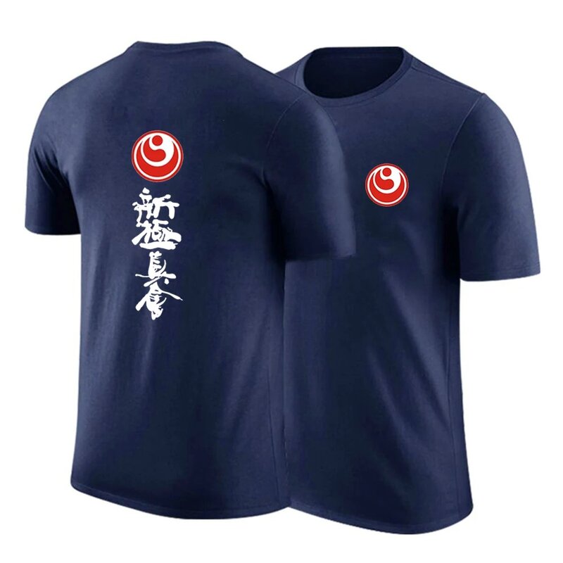 Kyokushin-メンズコットンTシャツ,通常の半袖トップス,原宿,無地のプリント,特別オファー,夏,2024