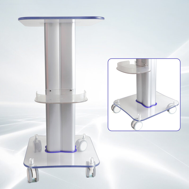 Acrylic Beauty Salon Trolley Rolling Cart SPA Machine Holder Mobile Equipment Stand with Universal Wheels