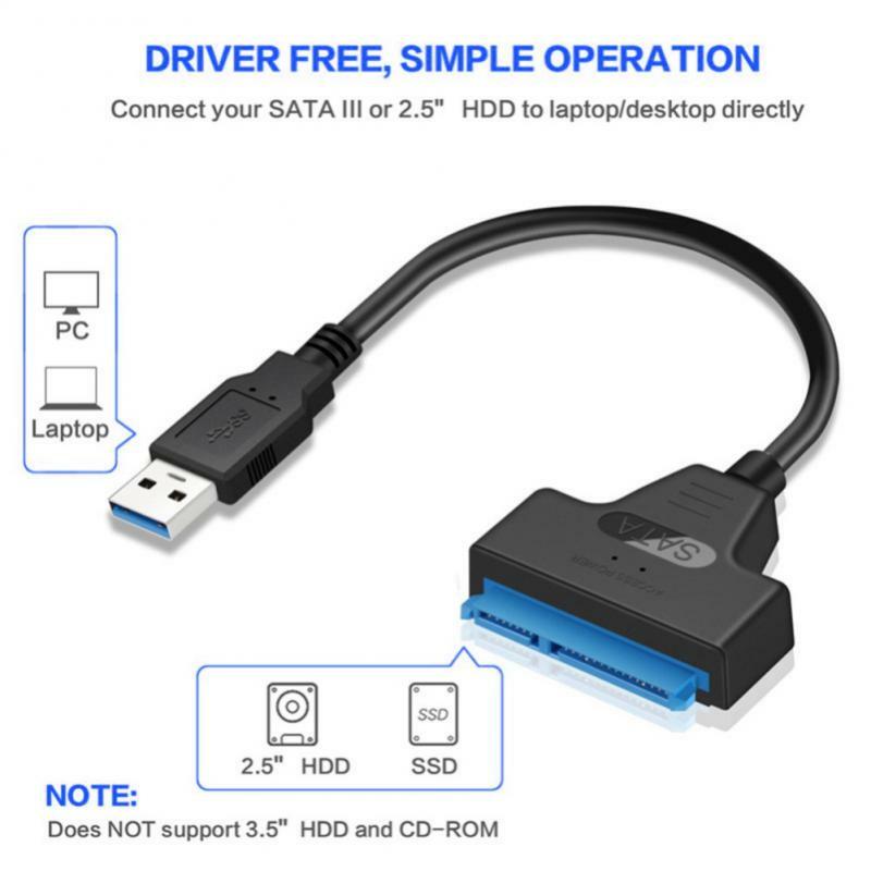 Sprzęt komputerowy kable USB3.0 do Adapter SATA kabla do podłączenia dysku twardego HDD i dysku półprzewodnikowego 2.5 SSD do komputera