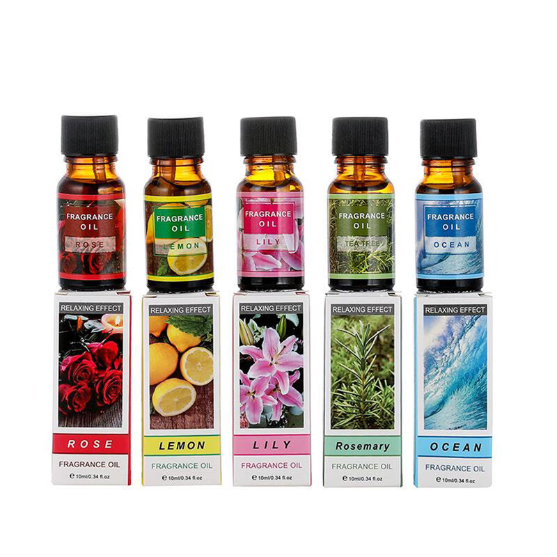 Olio per aromaterapia puro, capacità di 10ml, profumo a lunga durata, bottiglia di vetro ambrato, adatta per saponi, candele, diffusori