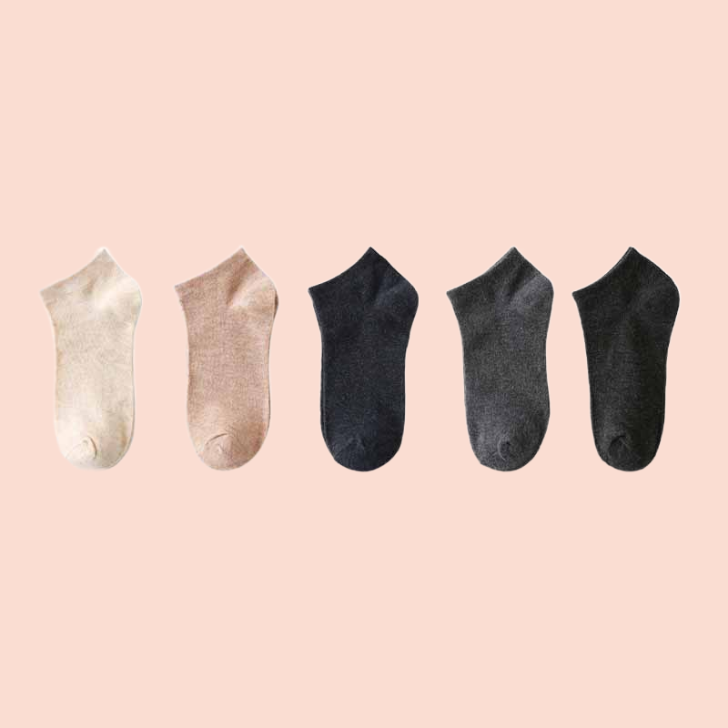 Conjunto de meias de algodão respirável masculino, tornozelo preto curto, de alta qualidade, presente para homem, tamanho 39-44, 5 pares, 1 lote