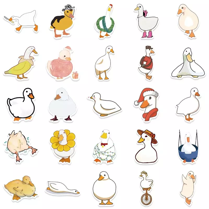 50Pcs Cartoon Cute Duck Graffiti Stickers Suitcases Laptops Phones Water Cup Skateboard Kids Toys Decorative Stickers