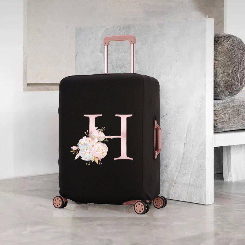 Tampa removível da bagagem do curso, tampa elástica, apropriada para acessórios do curso 18-32 inch, letra rosa e rosa