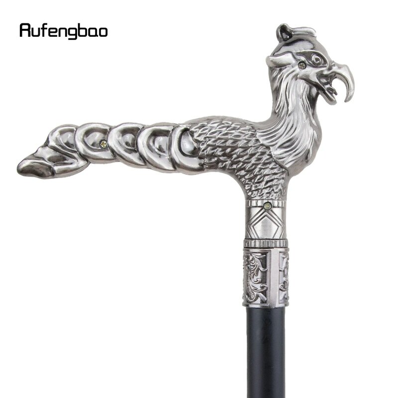 Silver Phoenix Long Tail   Walking Stick with Hidden Plate Self Defense Fashion Cane Plate Cosplay Crosier 93cm
